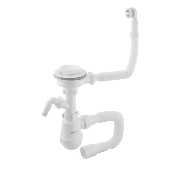 Сифон для кухні PLM 3 1/2'x40 с різьбовим випуском 40x40/50 і гнучк. переливом PM 40 SF 20 25 EW