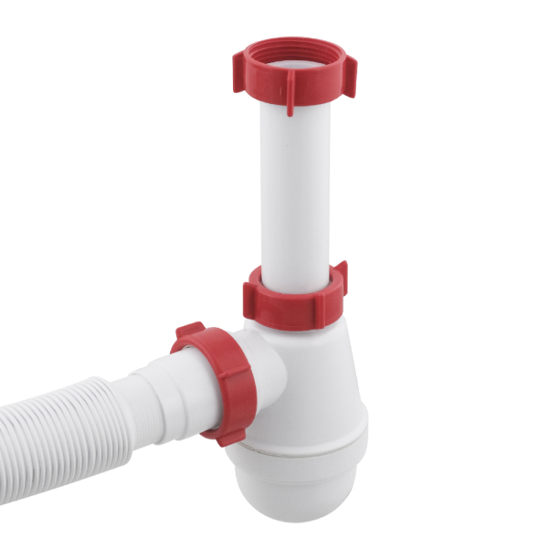 Сифон для умивальника PLM 1 1/4'x40 без випуску з гофротрубою 40x40/50 мм