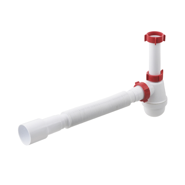 Сифон для умивальника PLM 1 1/4'x40 без випуску з гофротрубою 40x40/50 мм